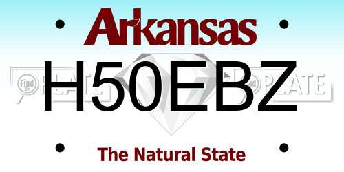 H50EBZ Arkansas License Plate