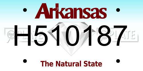 H510187 Arkansas License Plate