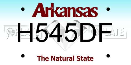 H545DF Arkansas License Plate