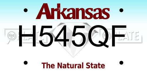 H545QF Arkansas License Plate