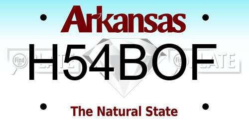 H54BOF Arkansas License Plate