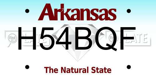 H54BQF Arkansas License Plate