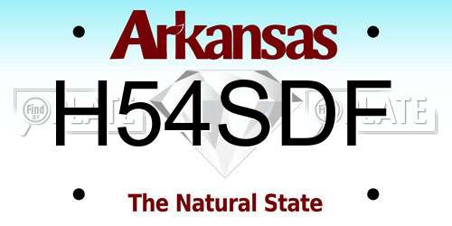 H54SDF Arkansas License Plate