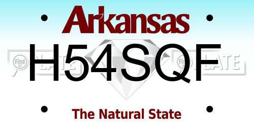 H54SQF Arkansas License Plate
