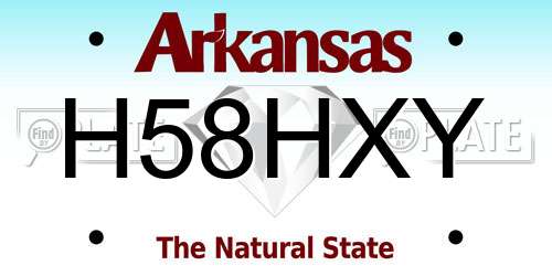H58HXY Arkansas License Plate