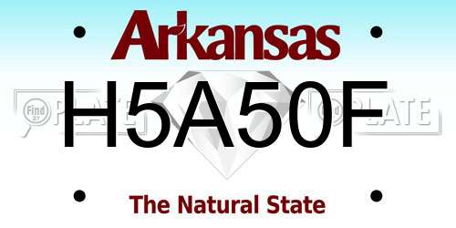 H5A50F Arkansas License Plate