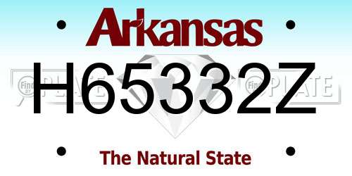 H65332Z Arkansas License Plate
