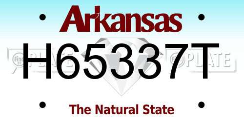 H65337T Arkansas License Plate