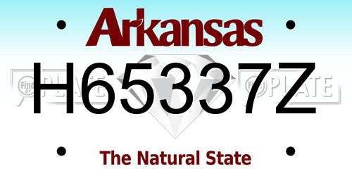 H65337Z Arkansas License Plate