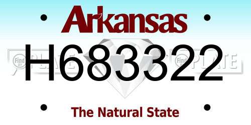 H683322 Arkansas License Plate