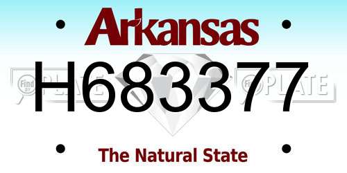 H683377 Arkansas License Plate