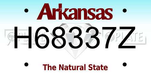 H68337Z Arkansas License Plate