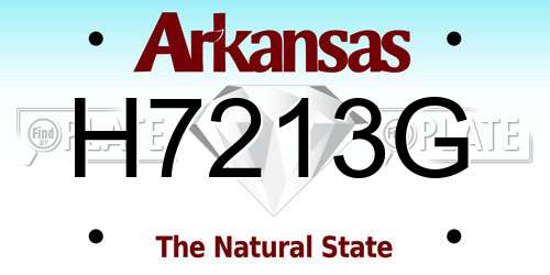 H7213G Arkansas License Plate