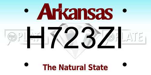 H723ZI Arkansas License Plate