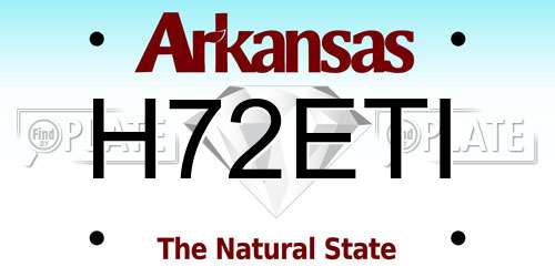 H72ETI Arkansas License Plate
