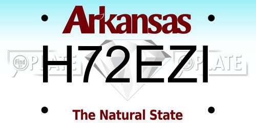 H72EZI Arkansas License Plate
