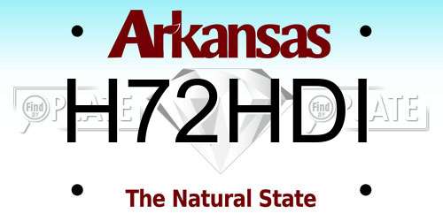 H72HDI Arkansas License Plate