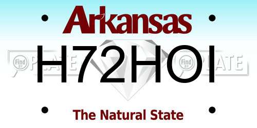 H72HOI Arkansas License Plate