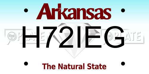 H72IEG Arkansas License Plate