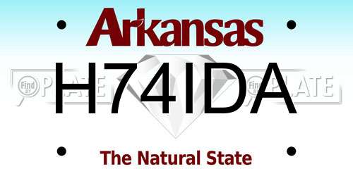 H74IDA Arkansas License Plate