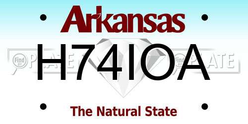 H74IOA Arkansas License Plate