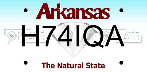 H74IQA Arkansas License Plate