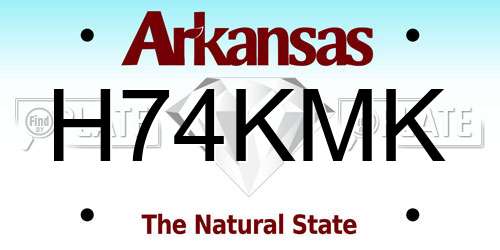 H74KMK Arkansas License Plate