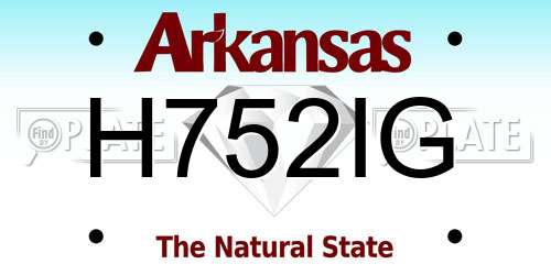 H752IG Arkansas License Plate