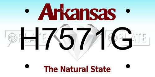 H7571G Arkansas License Plate
