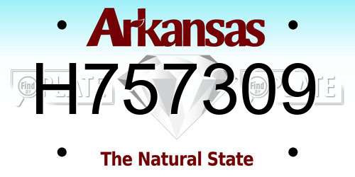 H757309 Arkansas License Plate