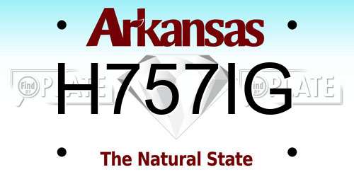 H757IG Arkansas License Plate