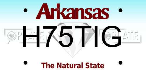 H75TIG Arkansas License Plate