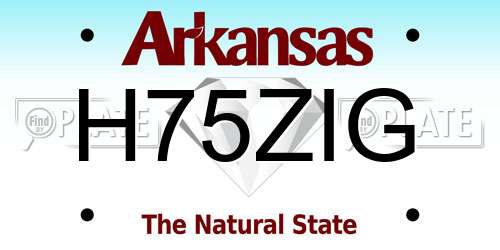 H75ZIG Arkansas License Plate