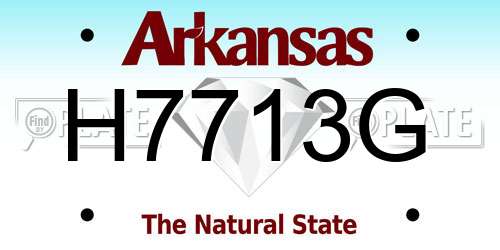 H7713G Arkansas License Plate