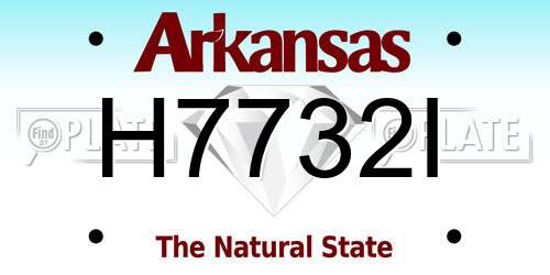 H7732I Arkansas License Plate