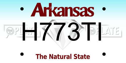 H773TI Arkansas License Plate