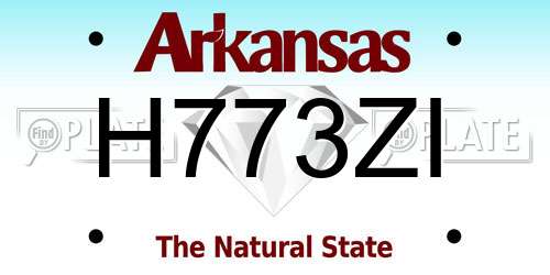 H773ZI Arkansas License Plate