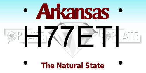H77ETI Arkansas License Plate