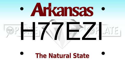 H77EZI Arkansas License Plate