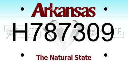 H787309 Arkansas License Plate