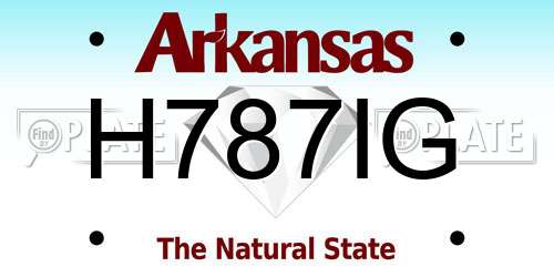 H787IG Arkansas License Plate