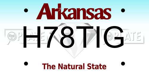 H78TIG Arkansas License Plate