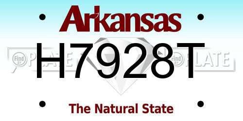 H7928T Arkansas License Plate
