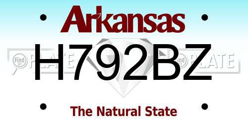 H792BZ Arkansas License Plate