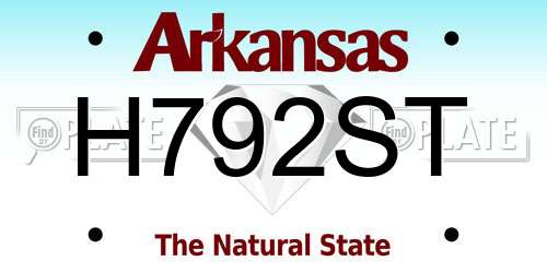 H792ST Arkansas License Plate