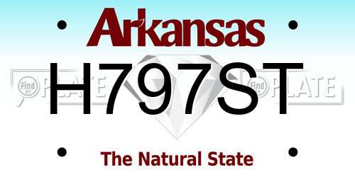 H797ST Arkansas License Plate