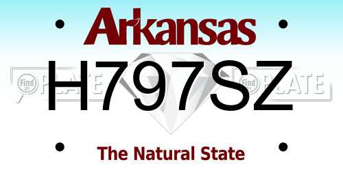 H797SZ Arkansas License Plate