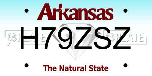 H79ZSZ Arkansas License Plate