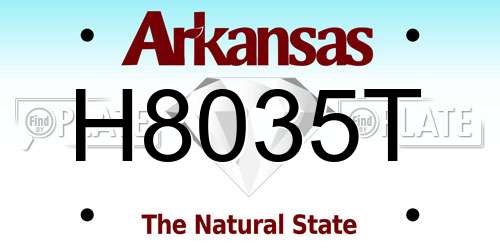 H8035T Arkansas License Plate