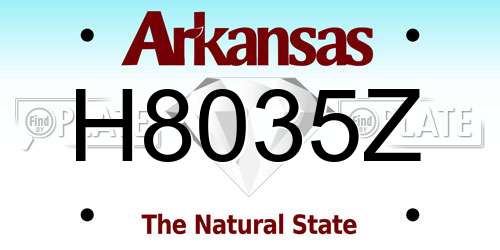 H8035Z Arkansas License Plate